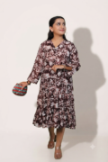 Stylish brown cotton shirt dress for women by Retailvilla