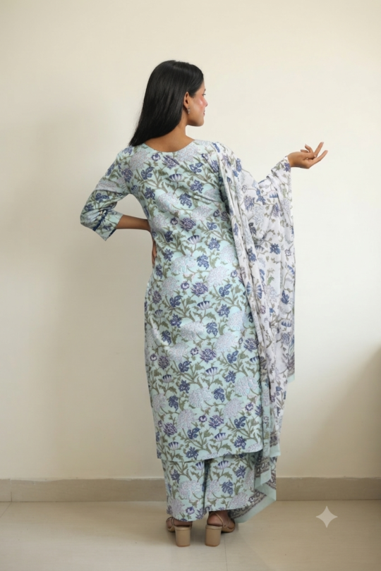 light-green-floral-cotton-suit-set