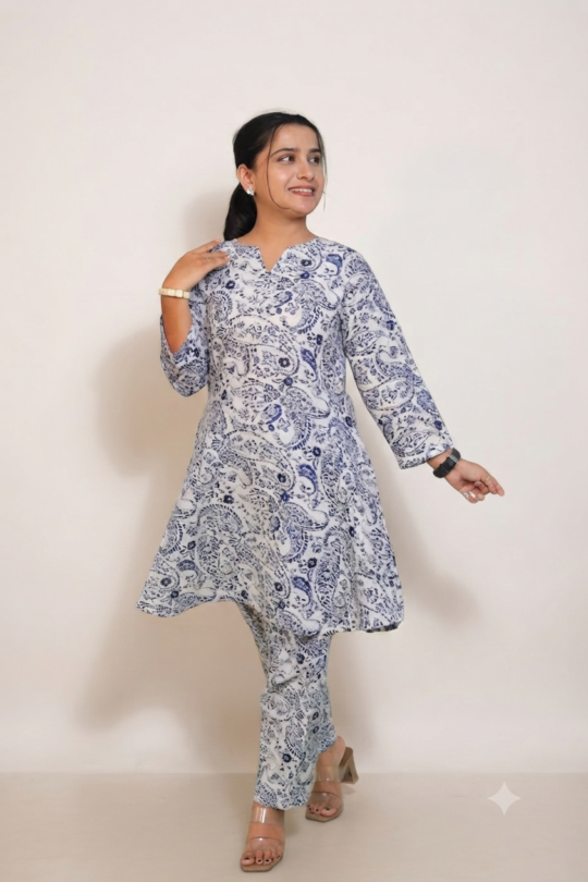 premium-cotton-kurti-set-blue