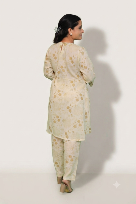 Shop the Retailvilla Cream Cotton Kurti Set.