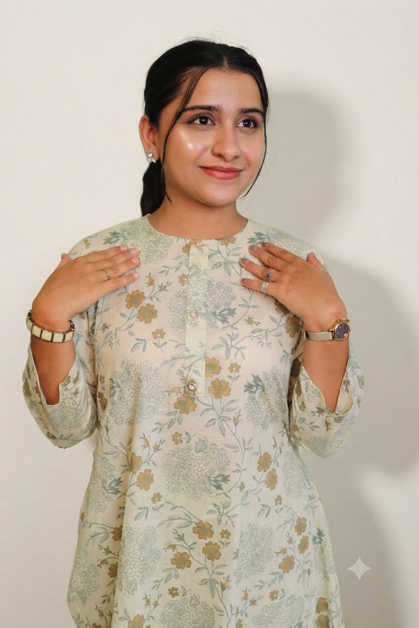 Shop the elegant Retailvilla Off-White Cotton Kurti Se